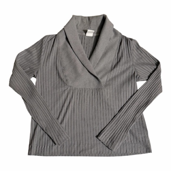 Nike Sweaters - Nike Yoga Gray Ribbed Women Sweatshirt Size Large